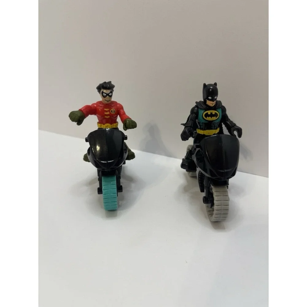IMAGINEXT DC Super Friends BATMAN w Batcycle Motorcycle & Robin w Motorcycle